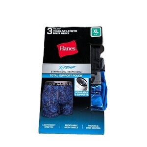 Hanes Xtemp XL regular length X-temp boxer briefs NWT. Wicking and odor control.
